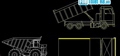 Bản vẽ autocad các mẫu xe tải nhiều cỡ - Ảnh 3